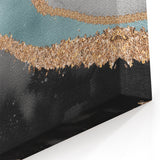 Black & Gold Strokes & Lines - Modern Abstract Canvas Art