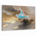 Golden Mist Strokes & Lines - Modern Abstract Canvas Wall Art