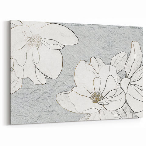 Minimalist Floral Line Art - Modern Abstract Flower Canvas Art