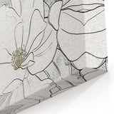Minimalist Floral Line Art - Modern Abstract Flower Canvas Art
