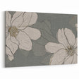 Vintage Floral Line Art - Modern Abstract Flower Canvas Print