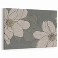 Vintage Floral Line Art - Modern Abstract Flower Canvas Print