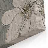 Vintage Floral Line Art - Modern Abstract Flower Canvas Print