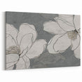 Textured Floral Line Art - Modern Abstract Flower Canvas Print