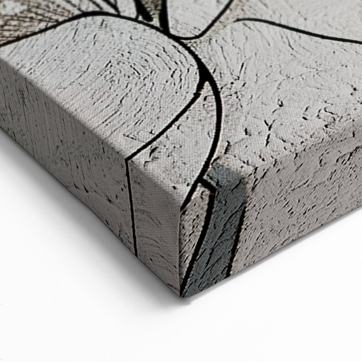 Textured Floral Line Art - Modern Abstract Flower Canvas Print