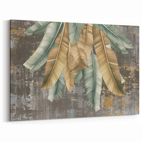 Tropical Modern Strokes & Lines Abstract Art Canvas – Large Wall Decor