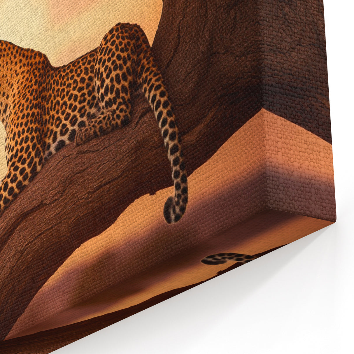 Exotic Leopard Canvas Print - Safari Sunset Wall Art