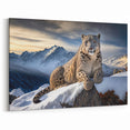 Snow Leopard Wall Art - Majestic Winter Wildlife Canvas Print