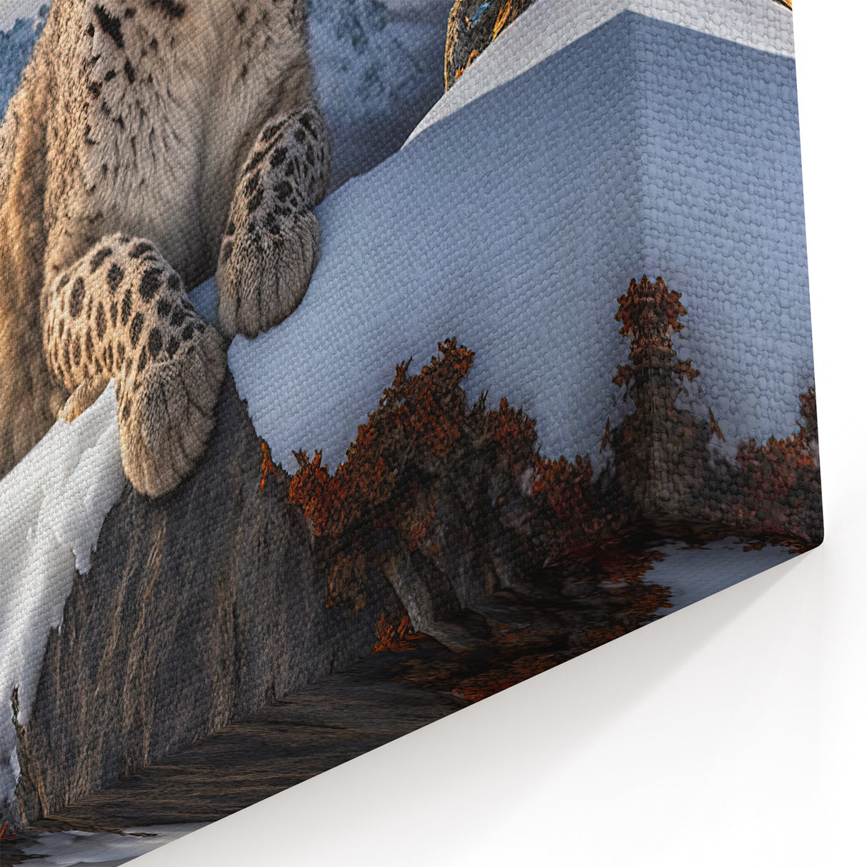 Snow Leopard Wall Art - Majestic Winter Wildlife Canvas Print