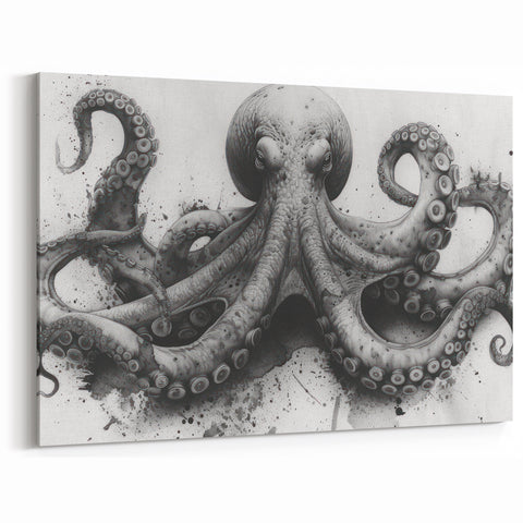 Bold Octopus Wall Art - Black & White Marine Life Decor for Any Space