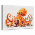 Whimsical Octopus Wall Art - Playful Marine Life Decor in Vibrant Orange