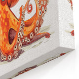 Whimsical Octopus Wall Art - Playful Marine Life Decor in Vibrant Orange