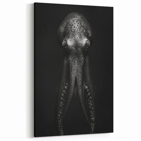 Dark Octopus Wall Art - Striking Black Marine Life Decor for Bold Spaces