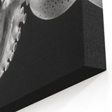 Graceful Octopus Wall Art - Sleek Black & White Marine Life Decor