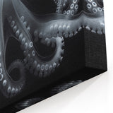 Ethereal Octopus Wall Art - Detailed Black & White Marine Life Decor