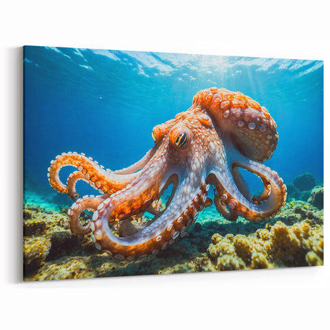 Vibrant Octopus Wall Art - Lively Marine Life Decor for Ocean Enthusiasts