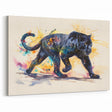 Vibrant Black Panther Canvas Art - Dynamic Wild Cat Decor for Bold Spaces