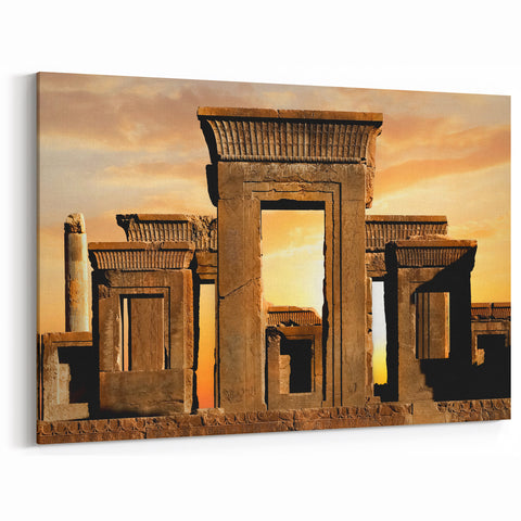 Ancient Ruins Wall Art - Sunset Over Persian Temple Canvas & Prints