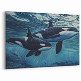 Underwater Orca Wall Art - Ocean Life Canvas & Framed Print Decor