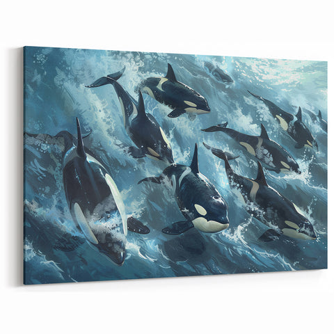 Dynamic Orca Wall Art - Ocean Life Canvas & Framed Print Decor