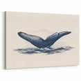 Elegant Orca Wall Art - Minimalist Ocean Life Canvas & Print Decor