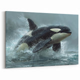 Powerful Orca Wall Art - Ocean Life Canvas & Framed Print Decor