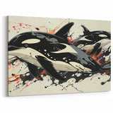Abstract Orca Wall Art - Vibrant Ocean Life Canvas & Print Decor