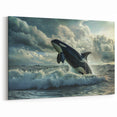 Dramatic Orca Wall Art - Ocean Life Canvas & Framed Print Decor