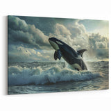 Dramatic Orca Wall Art - Ocean Life Canvas & Framed Print Decor