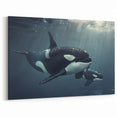 Serene Orca Wall Art - Ocean Life Canvas & Framed Print Decor