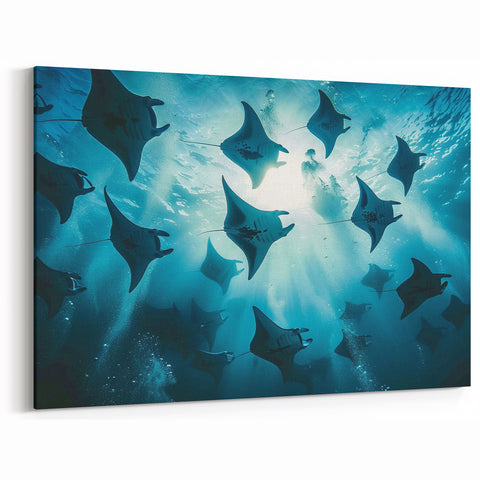 Majestic Ray Wall Art - Dynamic Marine Life Canvas & Framed Prints