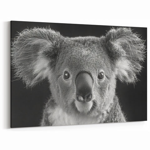 Koala Acrylic Glass Art - Elegant Black & White Wildlife Photography