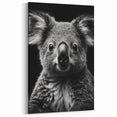 Striking Koala Wall Art - Black & White Koala Canvas Print for Modern Decor