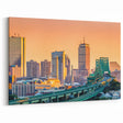 Boston Skyline Wall Art - Sunset Glow Cityscape on Stretched Canvas