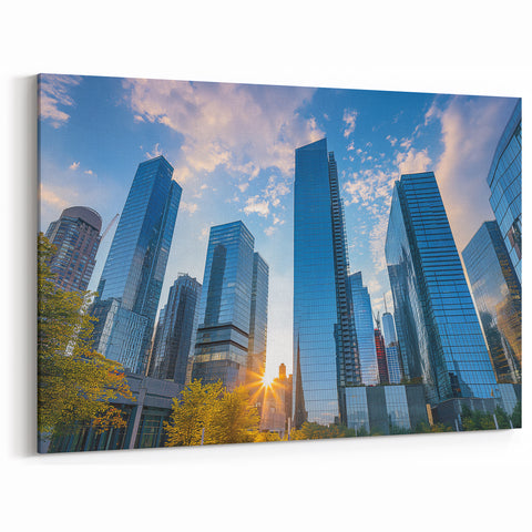 Boston Skyline Wall Art - Modern Cityscape with Glass Towers