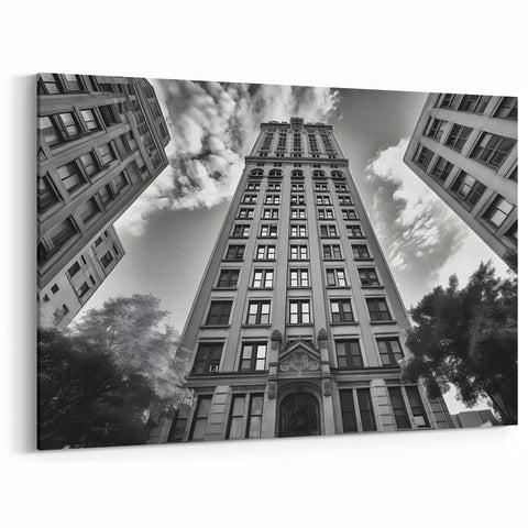 Boston Skyline Photography - Black and White Architectural Art Print
