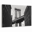 Boston Architecture Art - Black and White Bridge with Historic Buildings