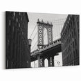 Boston Architecture Art - Black and White Bridge with Historic Buildings