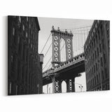 Boston Architecture Art - Black and White Bridge with Historic Buildings