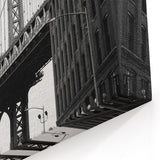 Boston Architecture Art - Black and White Bridge with Historic Buildings