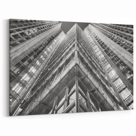 Boston Architecture Art - Black and White Modern Skyscraper Perspective