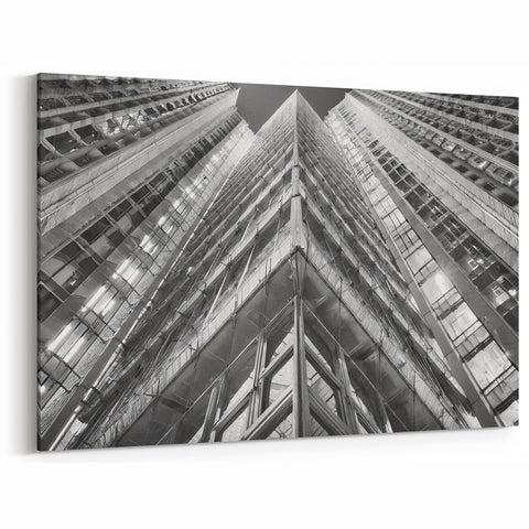 Boston Architecture Art - Black and White Modern Skyscraper Perspective