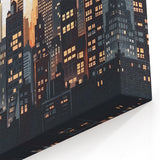Boston Skyline Art - Modern Cityscape Illustration with Warm Tones