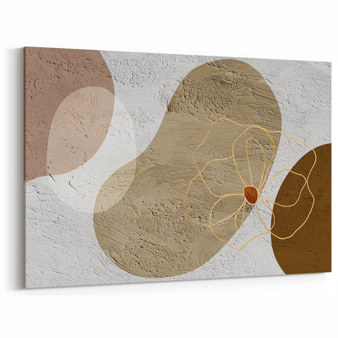 Elegant Rose Line Art – Earthy Tones Abstract Wall Decor for Serenity