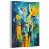 Bold Abstract Strokes and Lines Canvas - Colorful Modern Art Print