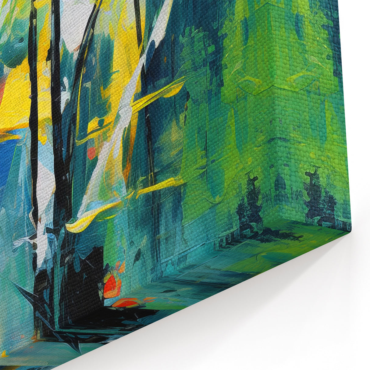 Bold Abstract Strokes and Lines Canvas - Colorful Modern Art Print