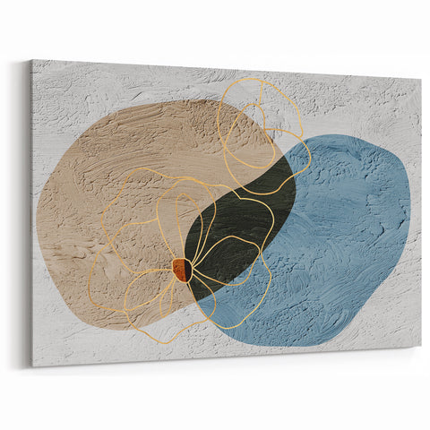 Spring Meadow Line Art – Pastel Abstract Wall Decor with Floral Design