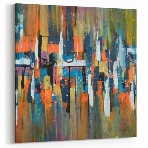 Colorful Abstract Line Art - Modern Strokes Canvas for Vibrant Spaces