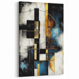 Gold and Teal Geometric Abstract Canvas - Modern Luxury Wall Art