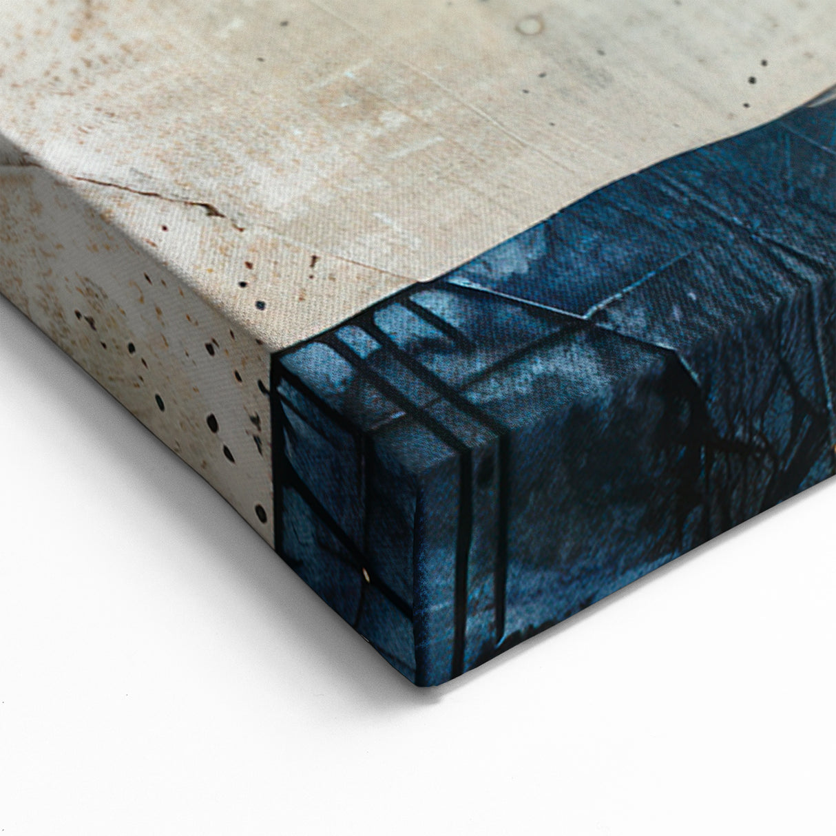 Blue and Gold Abstract Strokes Canvas - Luxury Textured Wall Art